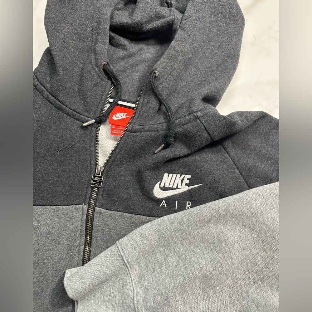 Vintage Nike full zip hoodie in black, charcoal & gray, men's XL Y2K Streetwear